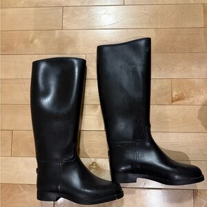 Women's Tall Black Waterproof Rain Boots